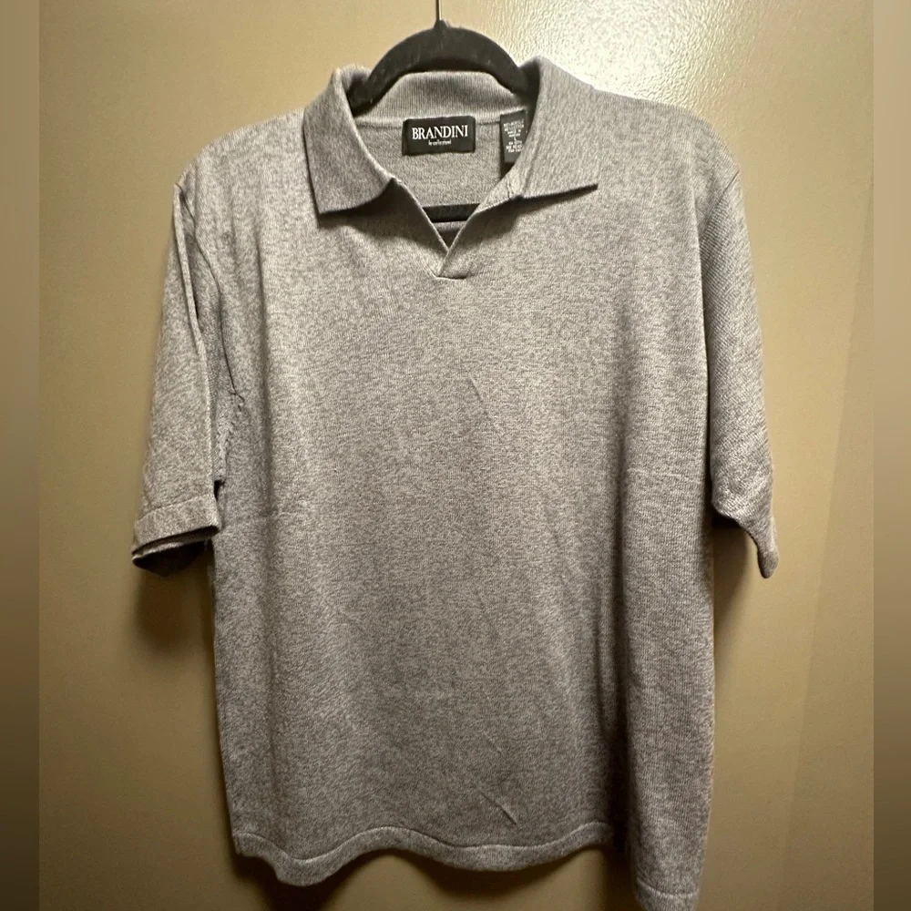 Brandini grey buttonless polo